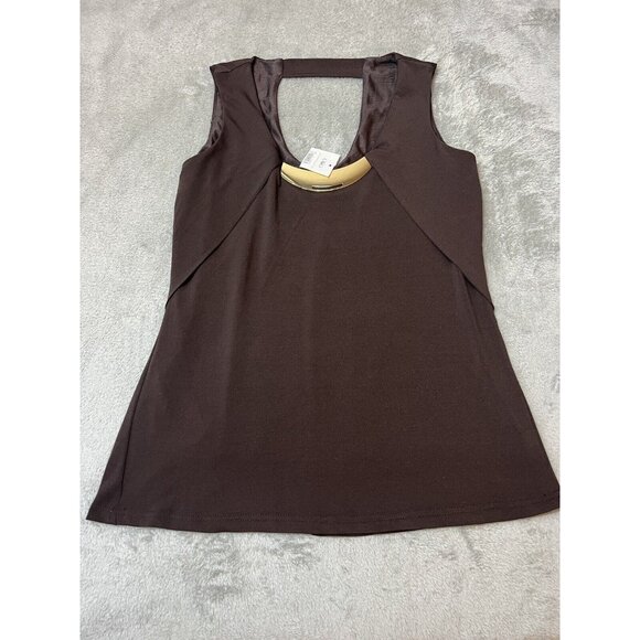 Deadstock! Y2K Cato Top Women's Size Small Brown Tank Gold 2000s Club Going Out - Picture 1 of 6